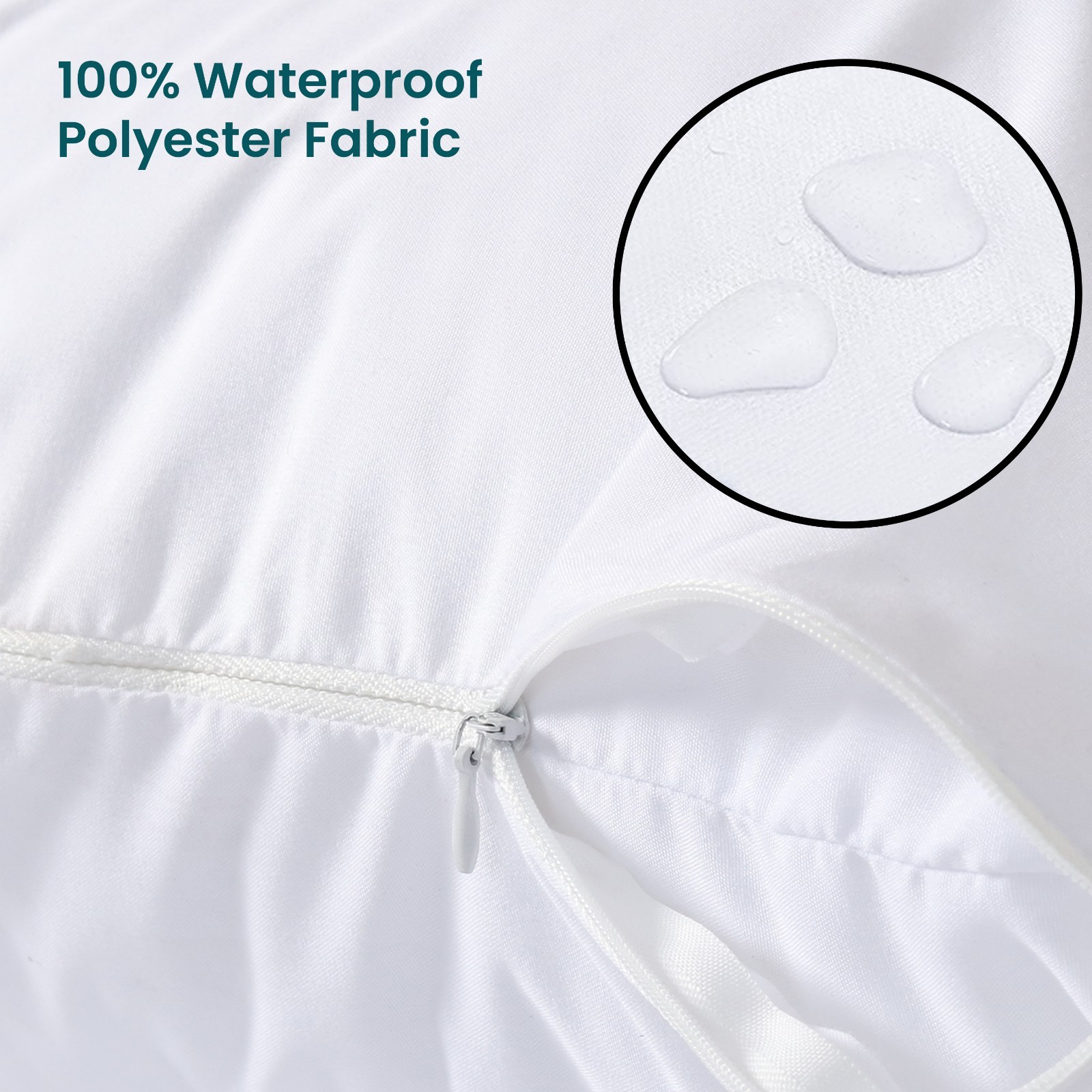 Waterproof Pillow Covers Zippered 4 Pack Standard Queen King Pillow Protectors