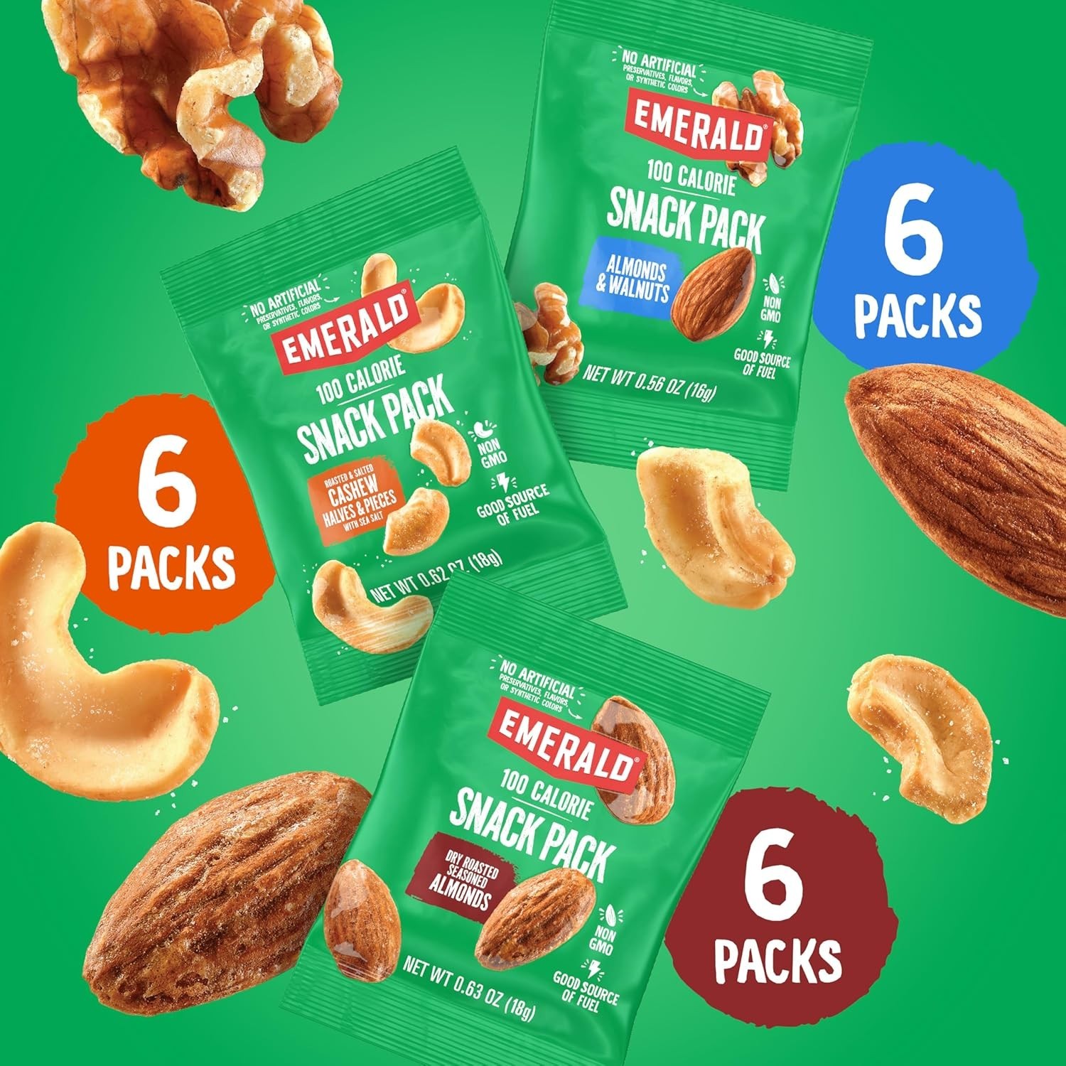 Emerald Nuts Mixed Nuts Variety Pack 18ct (1-Pack) , 100-Calorie Individual Pack