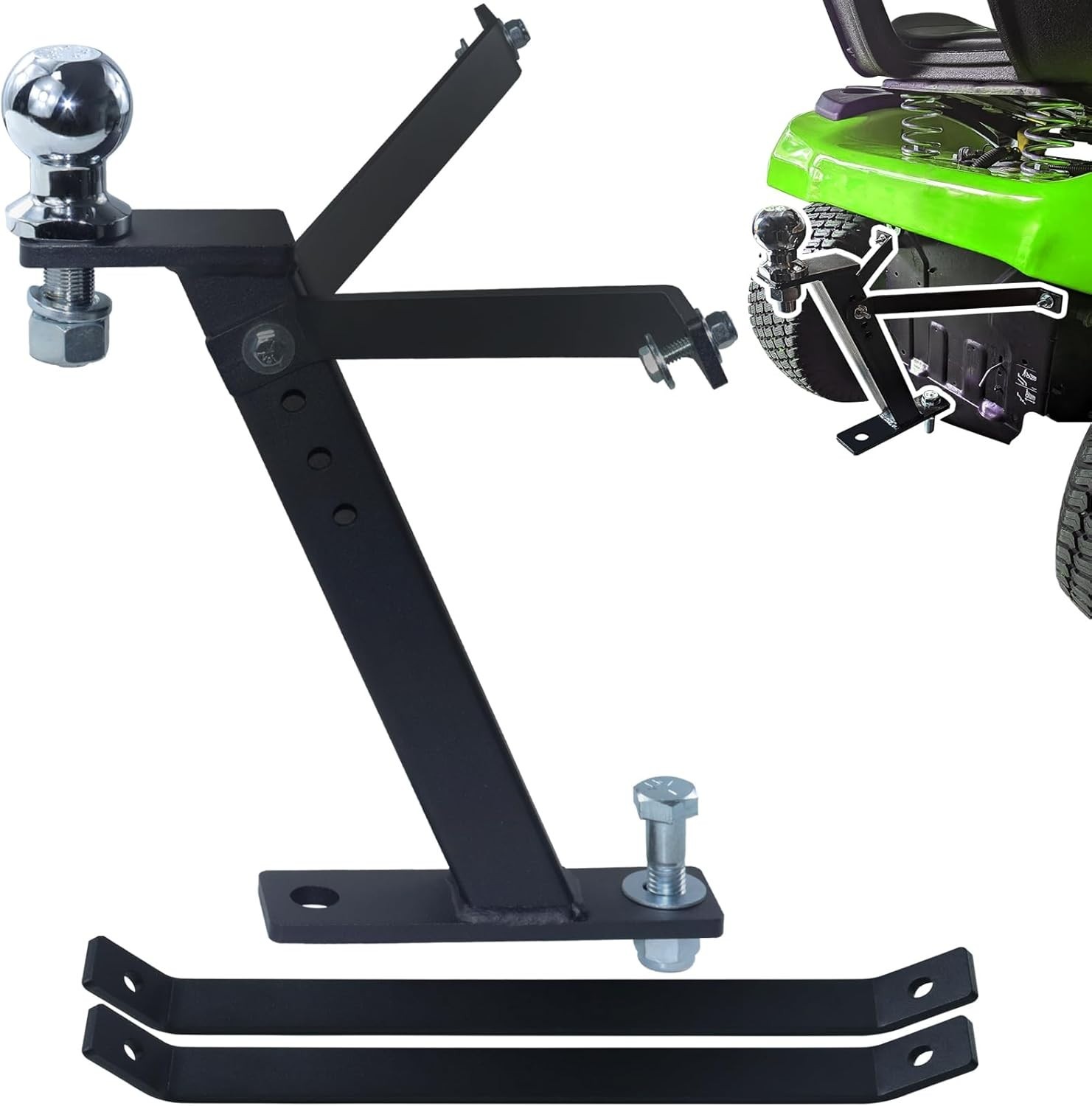 Universal Lawn Mower Trailer Hitch, 3,500 lbs Capacity, Fits All Major Brands