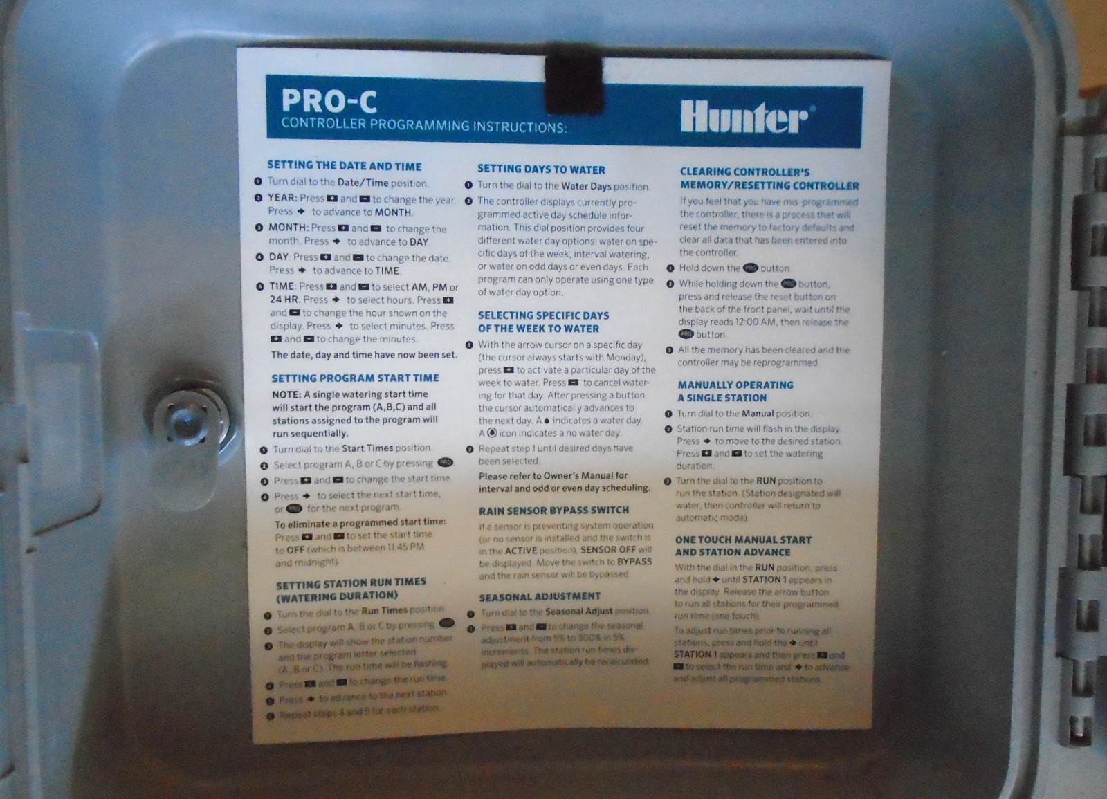 Hunter Pro C 400 Residential & Light Commercial Irrigation Controller 9 Stations
