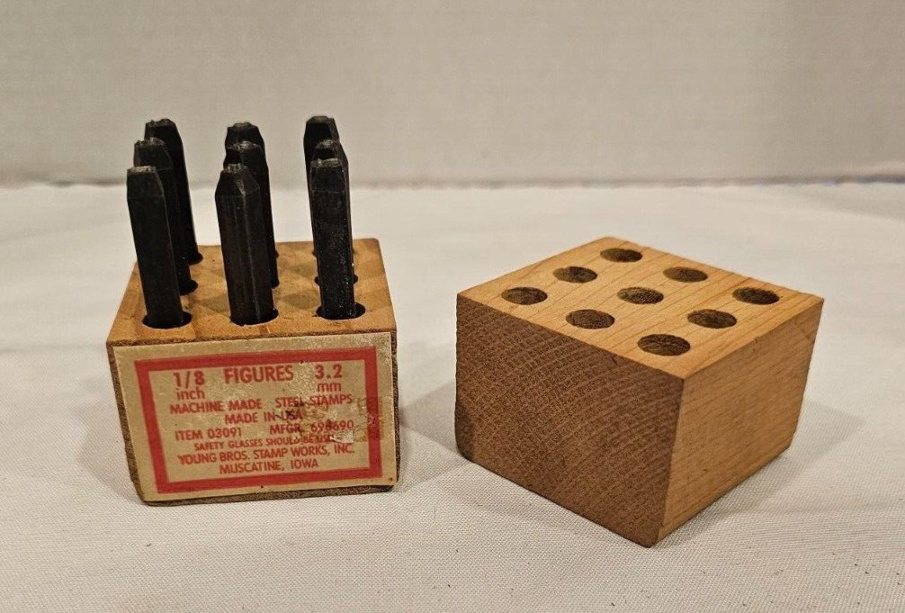 Young Brothers Stamp Works Numbers 1/8″ 3.2mm Steel Stamp Numbers 03091