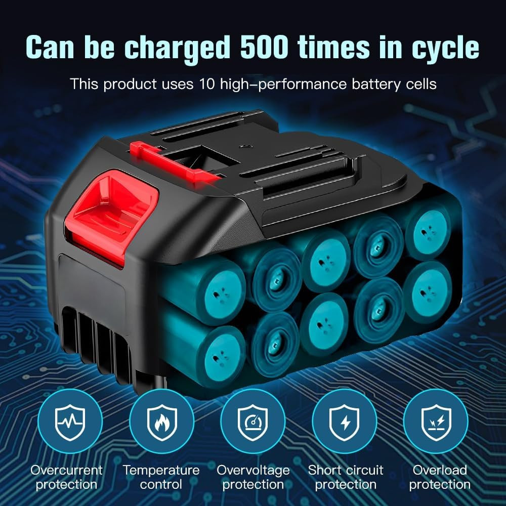 2 Pcs Batteries Replacement for Makita, 4.0Ah 4000Mah Battery for 18V 20V 21V Po