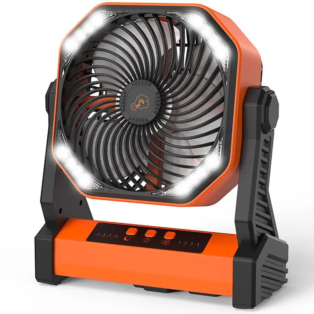 Up To 138 Hours Battery Powered Portable Outdoor Camping Fan w/ Remote Control