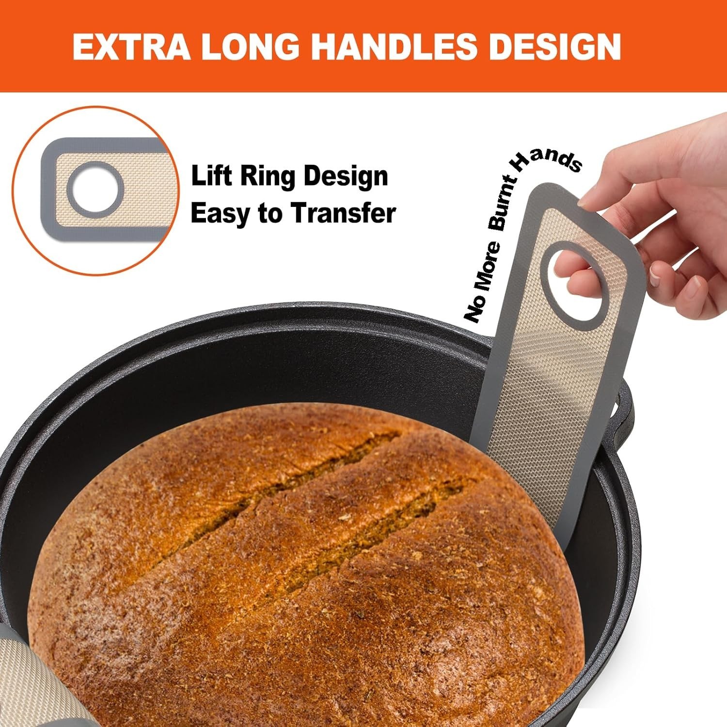 Silicone Bread Sling Oval- Non-Stick & Easy Clean Reusable Oval Silicone Baki…