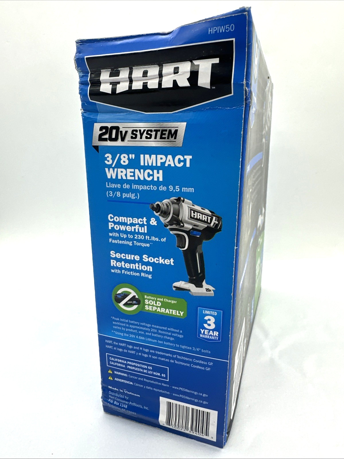HART 20-Volt Cordless 3/8-inch Impact Wrench (Battery AND CHARGER Not Included)
