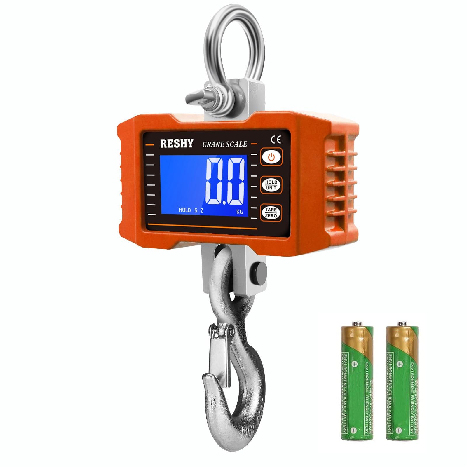 RESHY Digital Crane Scale 2200lb/1000Kg 4.2 x 6.9 x 10.5 inches, Orange