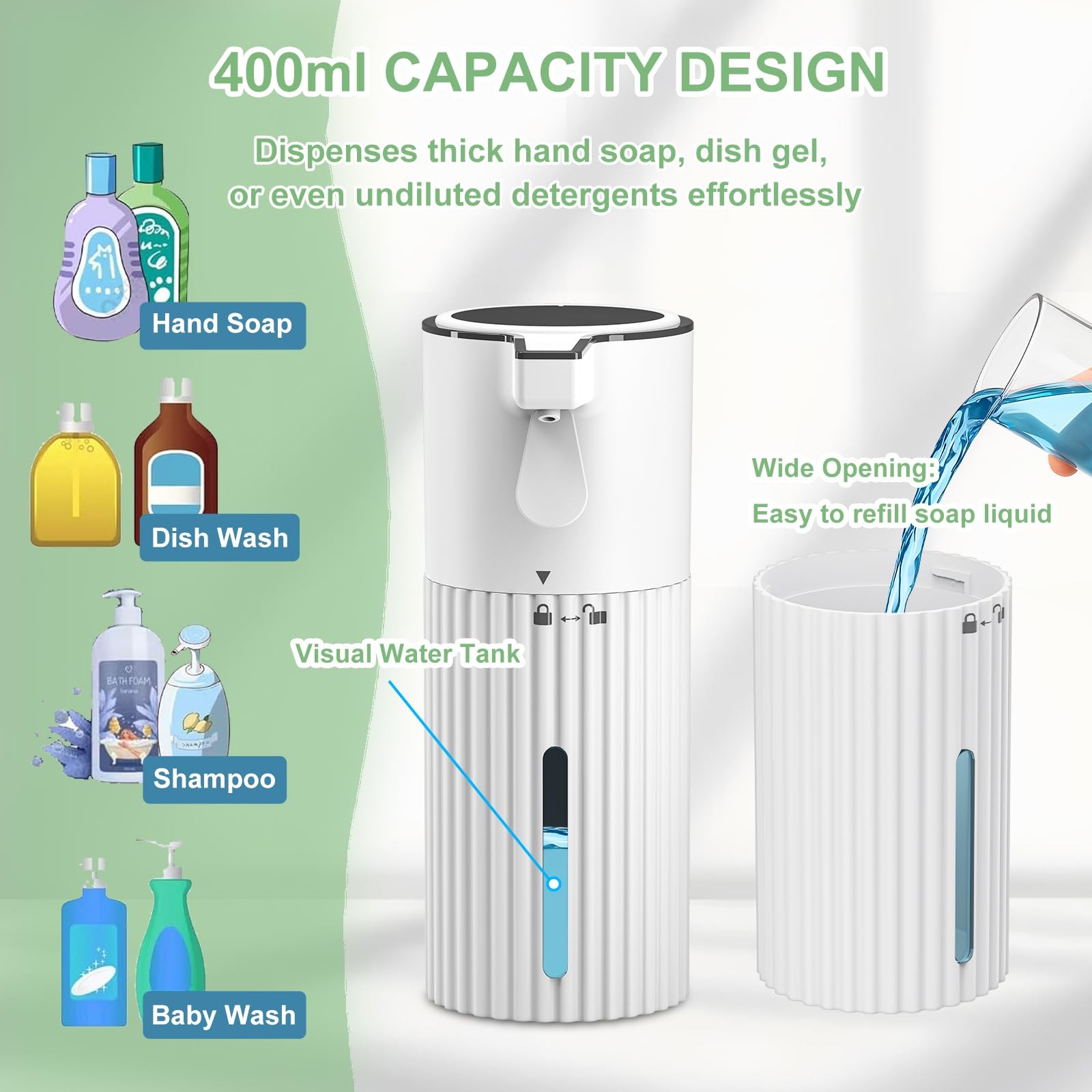 Push-Activated Automatic Soap Dispenser, Soap Dispenser for kitchen,Continuou…