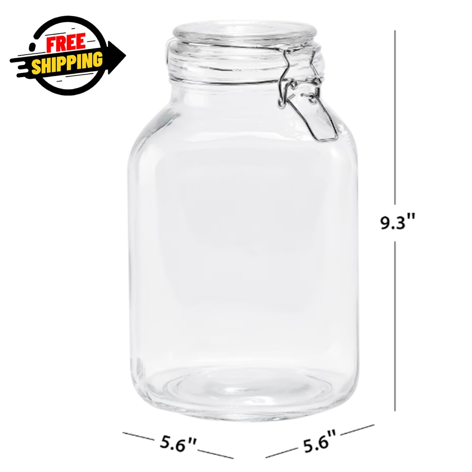 Mainstays 106 oz Clear Glass Airtight Storage Jar with Locking Lid Large Storage