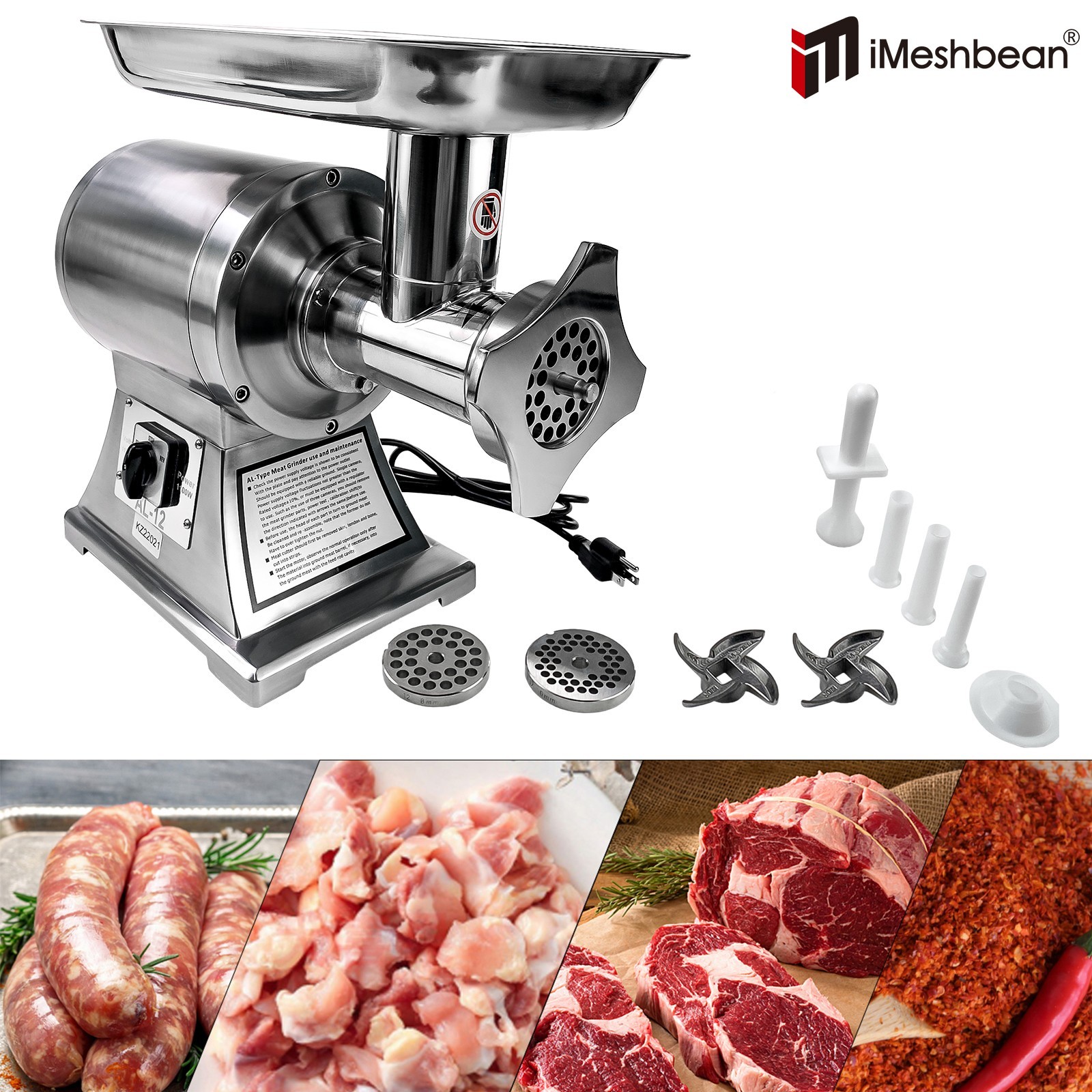 2800W Heavy Duty Commercial Electric Meat Grinder Sausage Maker Mincer Stuffer