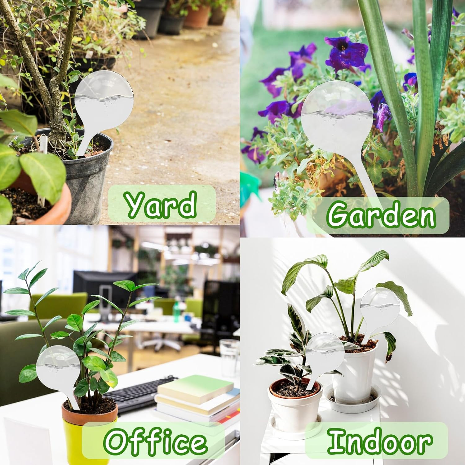 12 PCS Large Plastic Self-Watering Bulbs,Clear Watering Globes,Plant Watering Gl