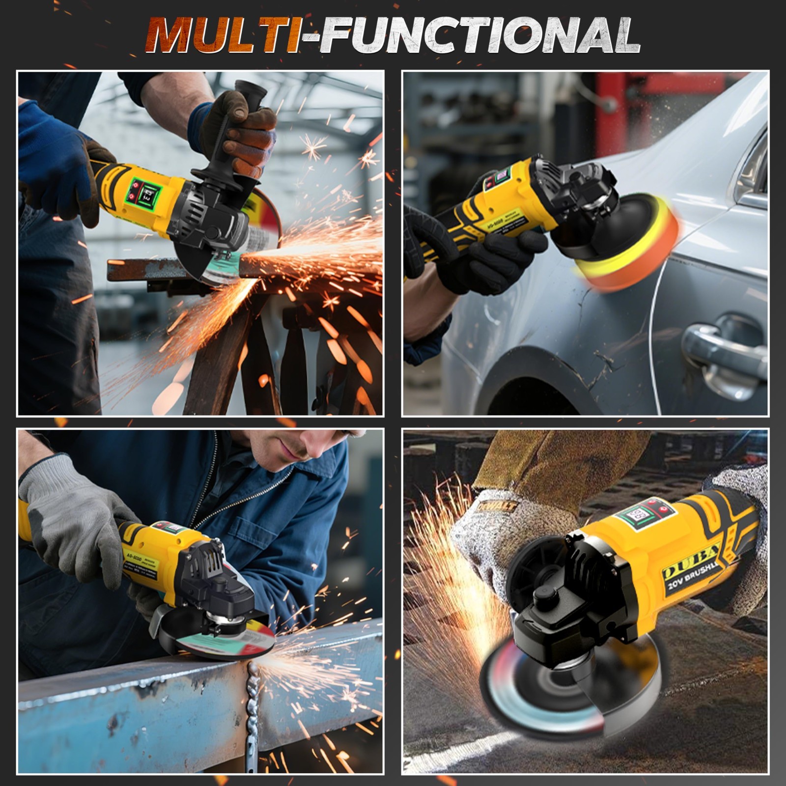 Cordless Angle Grinder For Dewalt 20V MAX 4-1/2″5″ Brushless 22PCS Accessory Kit