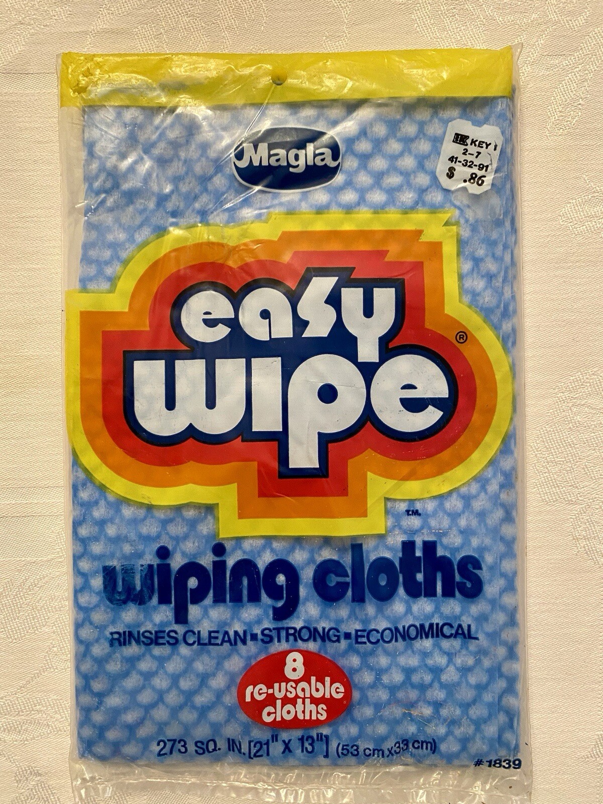 Easy Wipe Reusable Wiping Cloths 8 Count USA New 21” x 13” Magla 1985 NOS