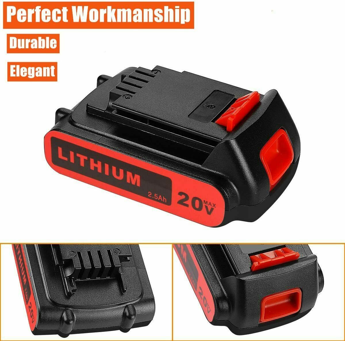 For Black+Decker 20V 2.5Ah Lithium MAX Battery Li-Ion LBXR20 LBXR2020 / Charger