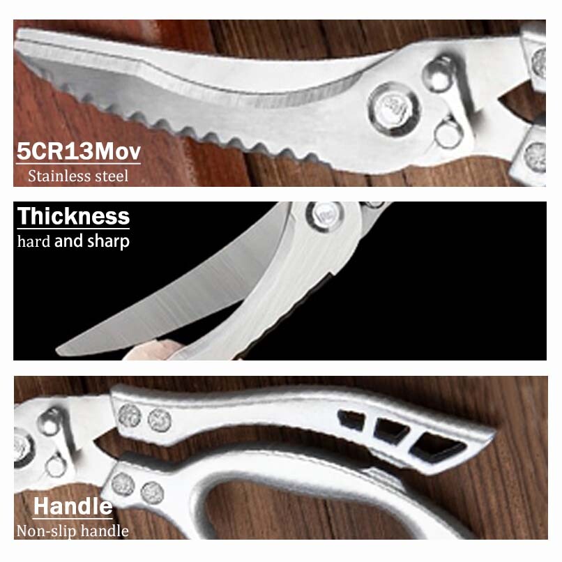 2pcs Kitchen Poultry Shears Kitchen Bone Scissor Stainless Steel Heavy Duty Meat