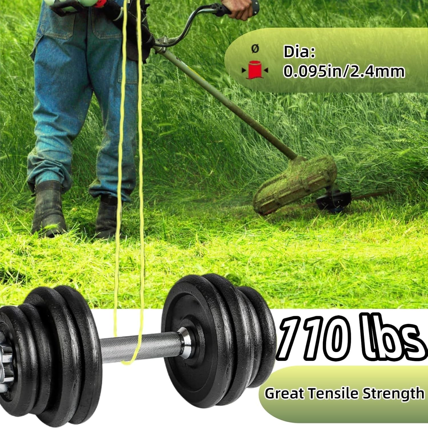 String Trimmer Line .095 0.5 LB Compatible with Ego String Trimmer 095 Weed E…
