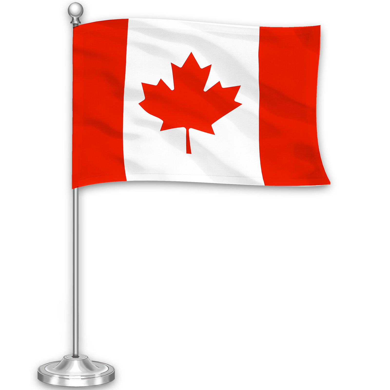G128 Canada Canadian Deluxe Desk Flag Set 8.5×5.5 In Printed 300D Polyester