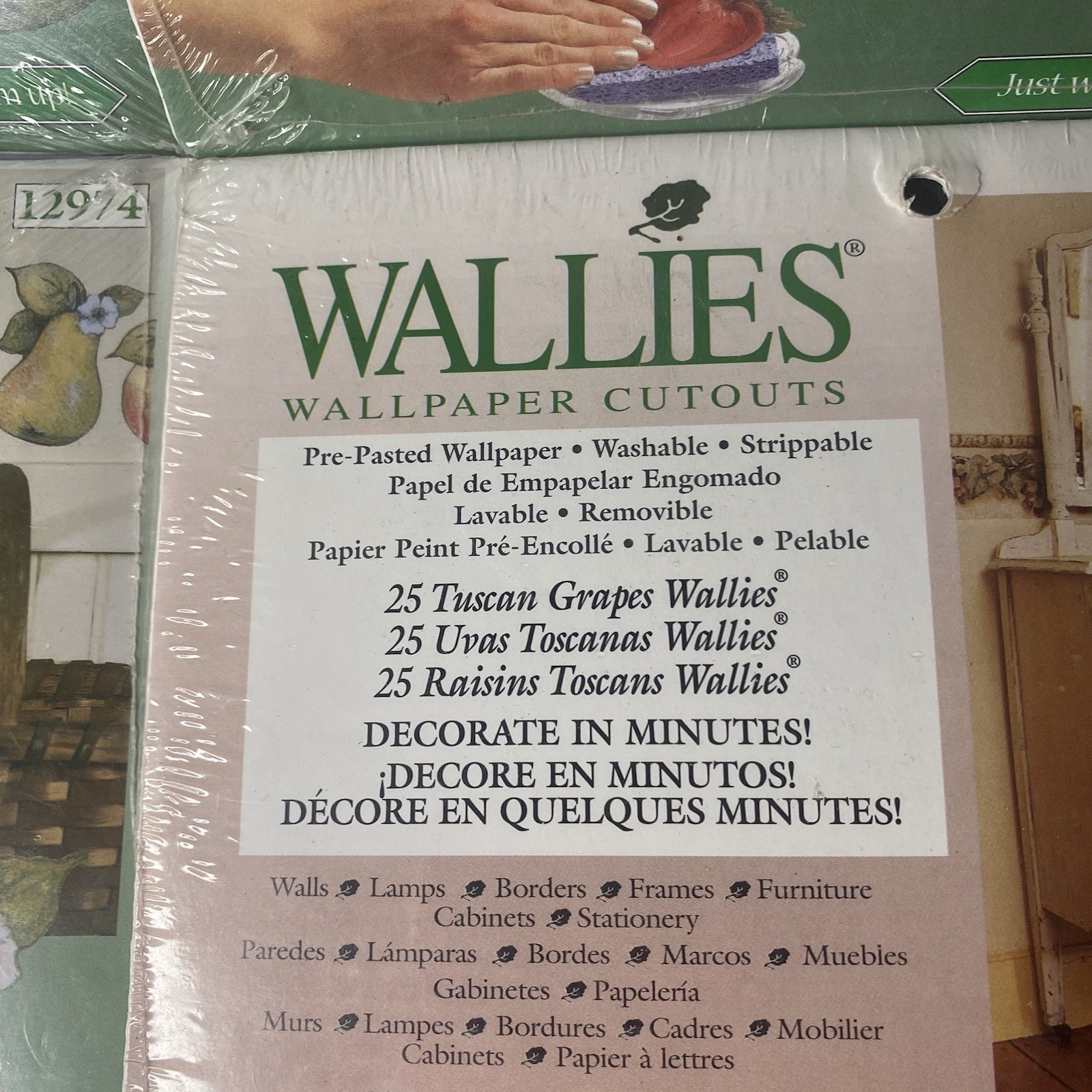 VNTG Wallies Lot of 4 Sets FRUITS Wallpaper Cutouts for Any Room Crafts New