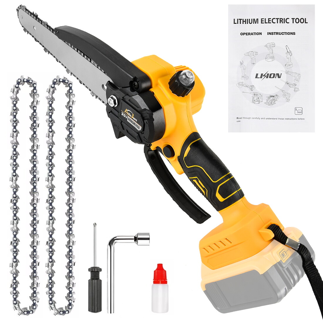 8” Mini Chainsaw for Dewalt 20V Battery,Handheld Portable Electric Chain saw