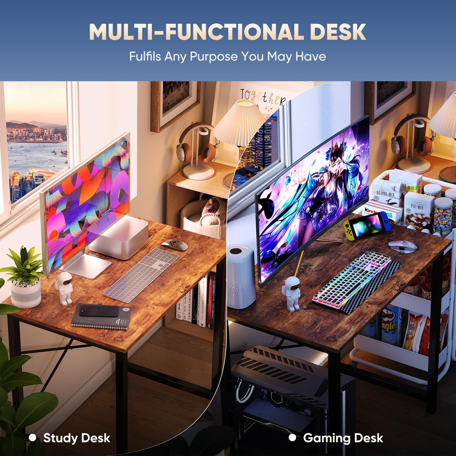 32 Inch Small Computer Desk for Home Office, Modern Study Writing Gaming Work…