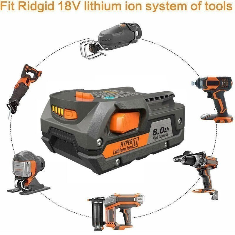 6-1x For RIDGID 8.0Ah Battery 18V R840087 R840083 R840085 R840084 Rigid Tool