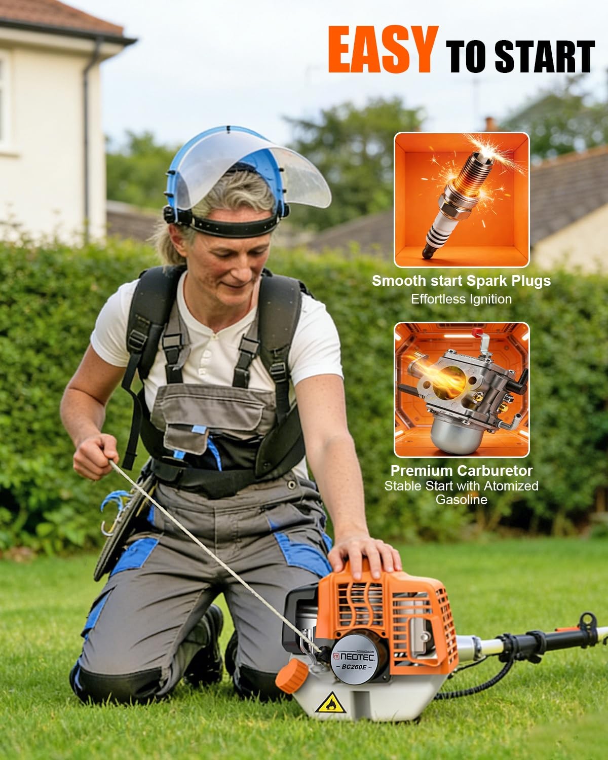 26cc 2-stroke Grass String Trimmer Lawn Mower Gas Trimmer WeedEater Powerful