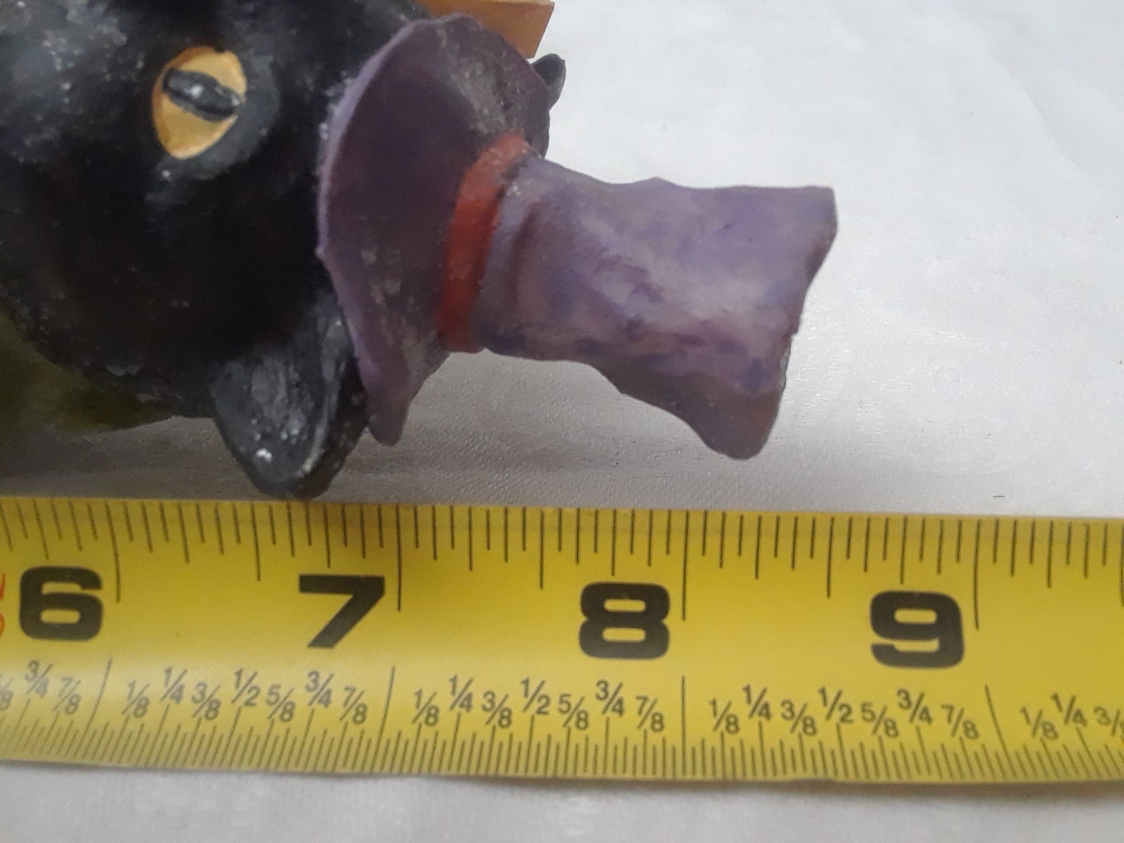 Vintage Happy Halloween Sign Black Cat in a Shoe Figurine 8.5 in