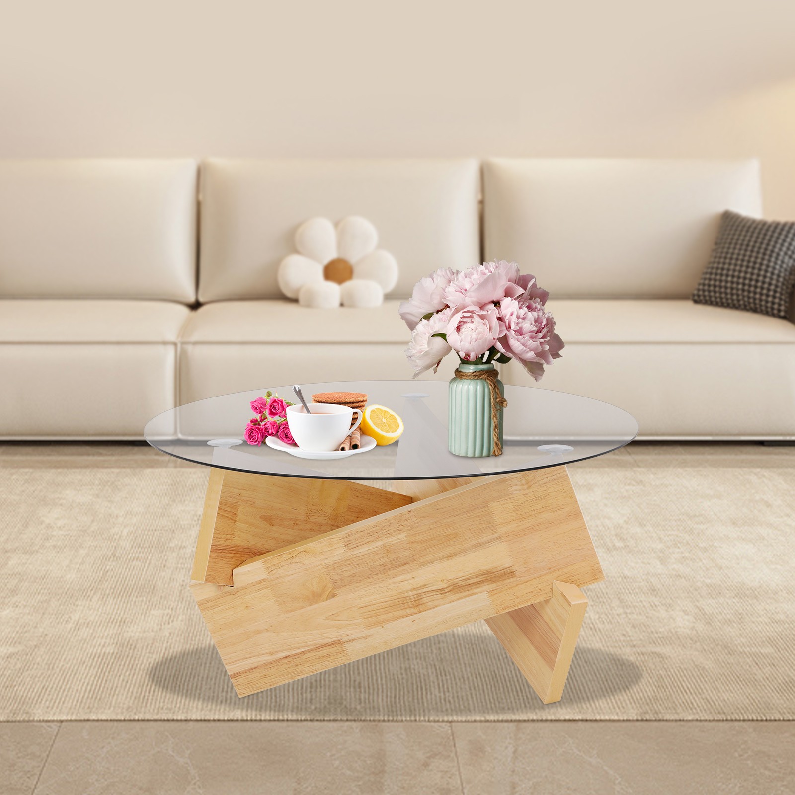 41cm(H)*80cm(D) Side/End Table, Sofa Side Table, Freestanding Tea/Coffee Table