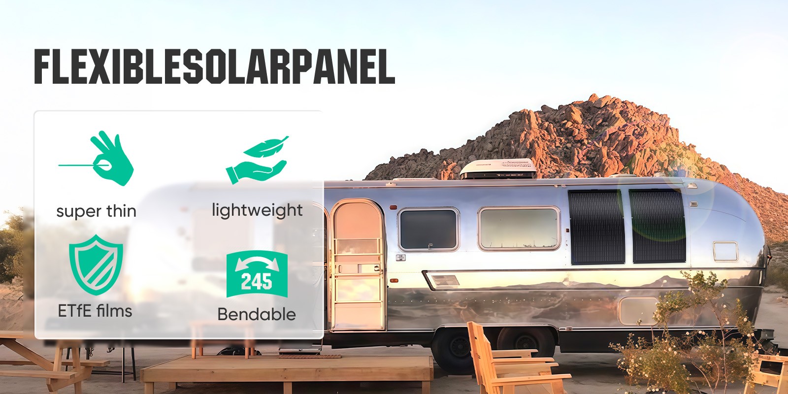 150W Mono Flexible Solar Panel 12V Power Charge Camping Home RV Battery Higher