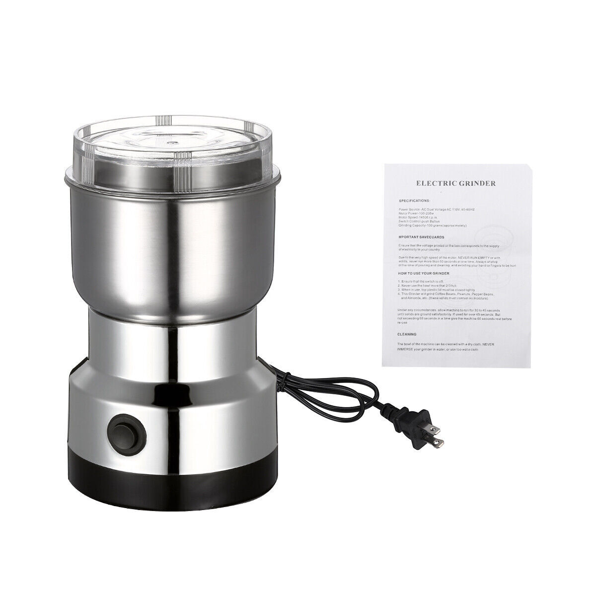 Electric Coffee Bean Grinder Nut Herb Grind Spice Crusher Mill Blender NEW