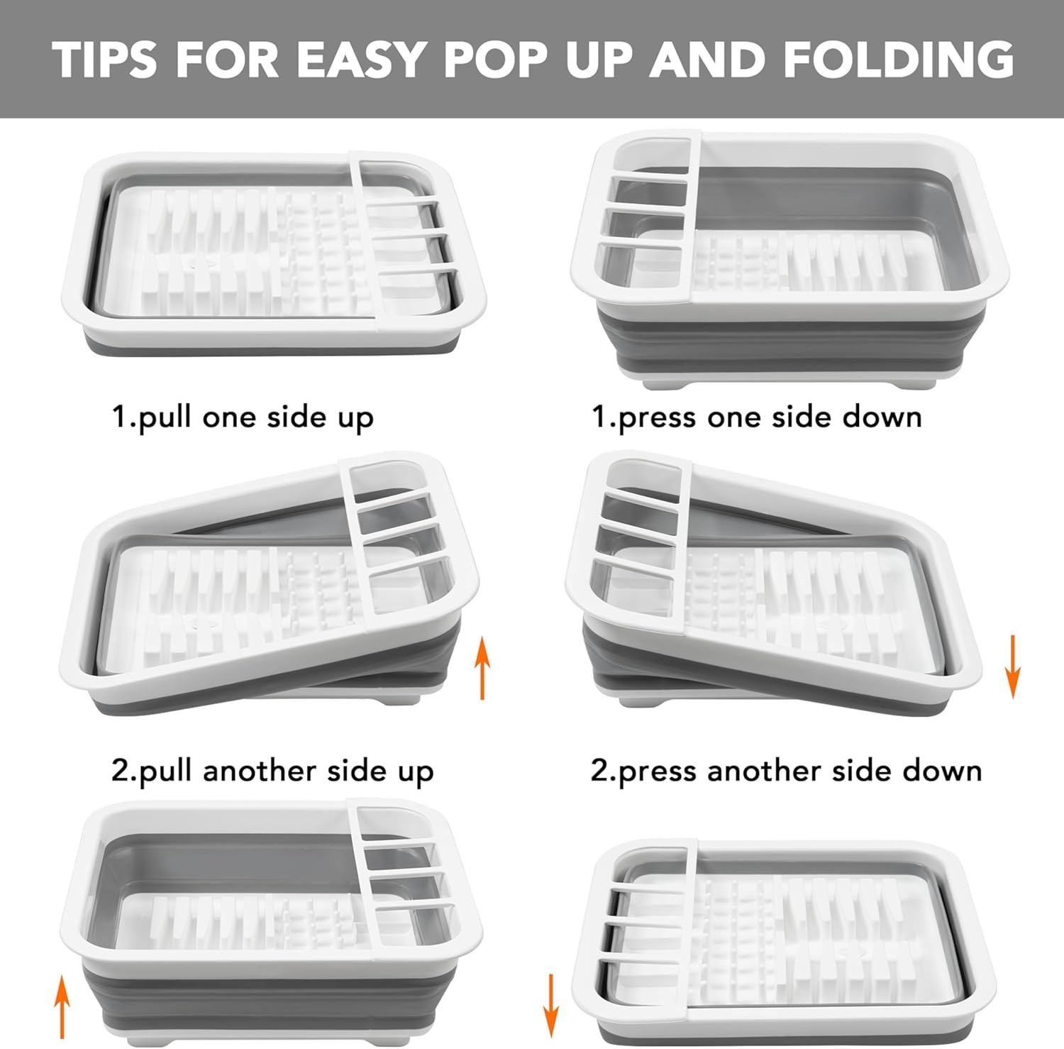 Collapsible Dish Drying Rack, Pop Up Dinnerware Drainer, Portable Plate