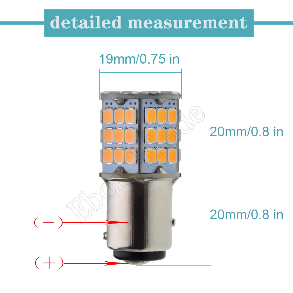 20x 1157 BAY15D LED Car Light Amber Orange 57SMD Indicator Turn Signal Bulb Lamp