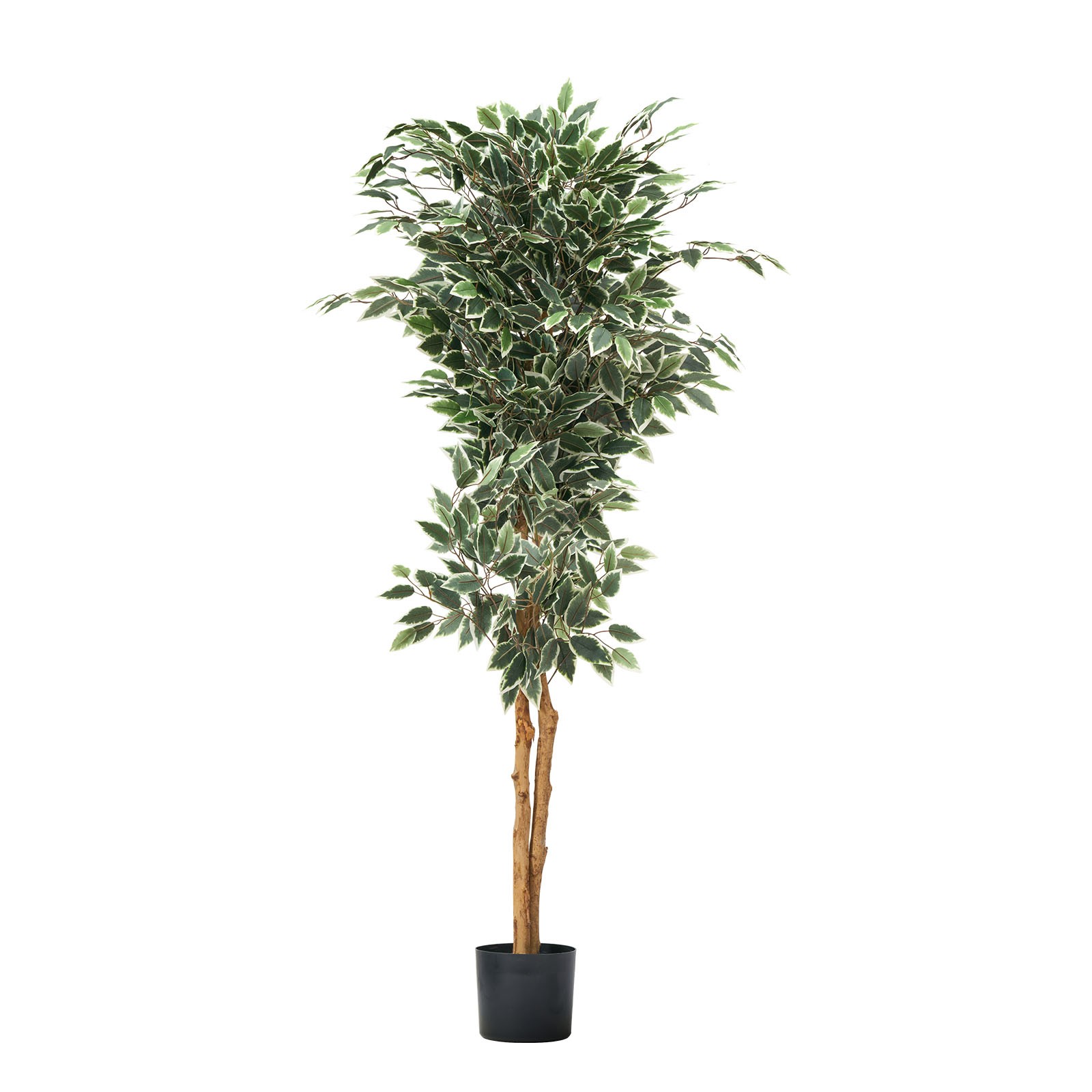 Uimoso 5FT Artificial Ficus Tree Tall Faux Plant with Black Pot for Indoor Decor