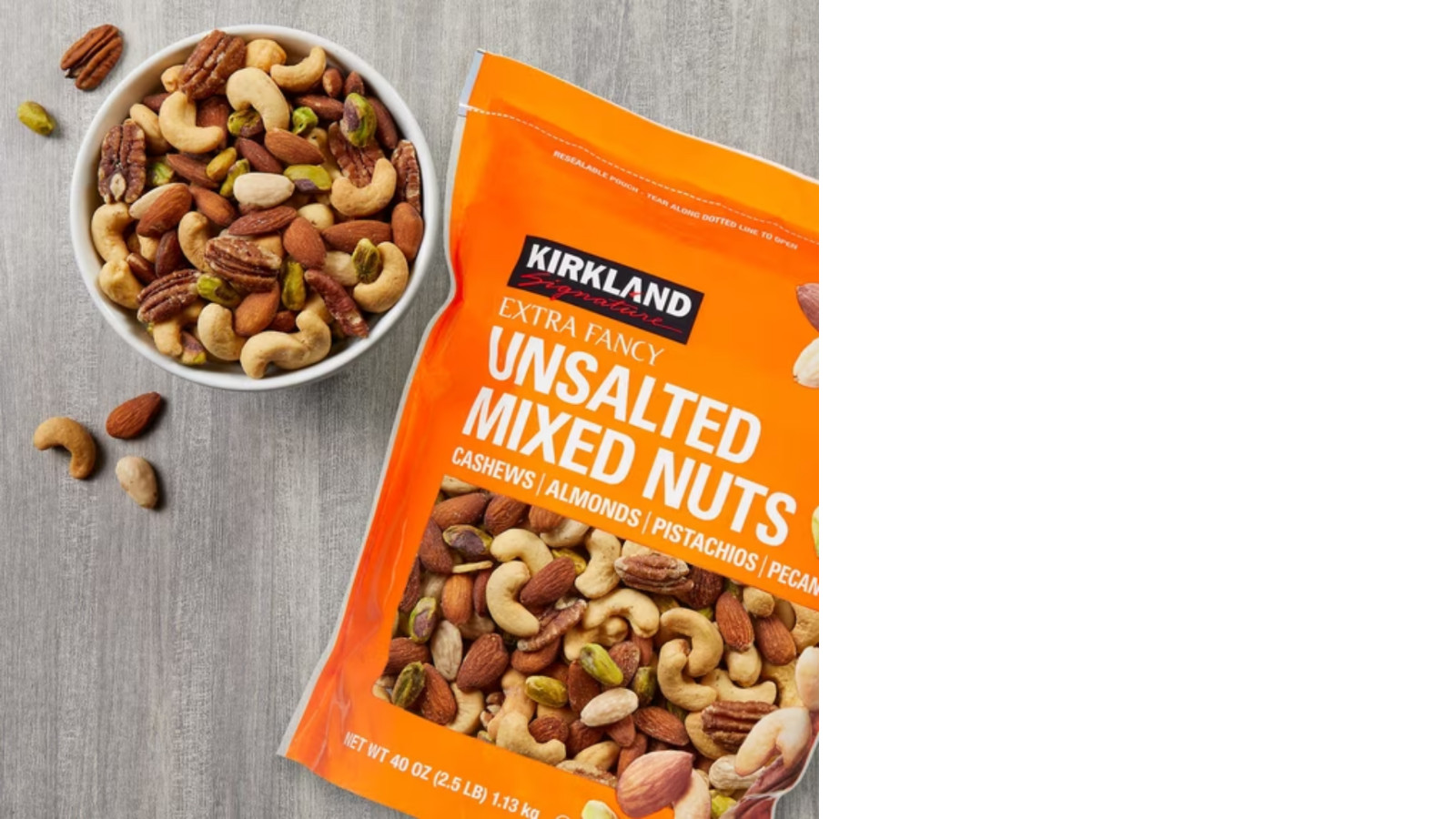 Kirkland Signature Extra Fancy Mixed Nuts, UnSalted, 40 oz