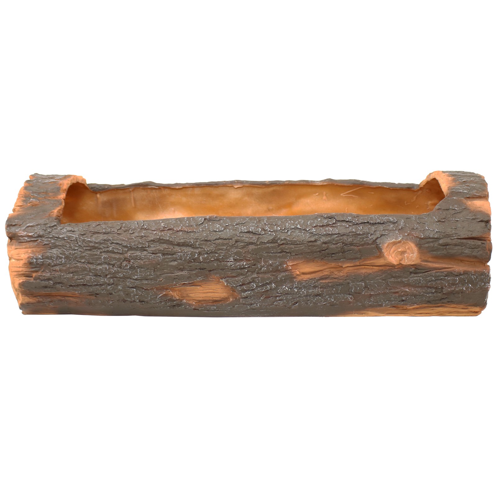 35 in Polyresin Rustic Outdoor Raised Log Flower Pot Planter by Sunnydaze
