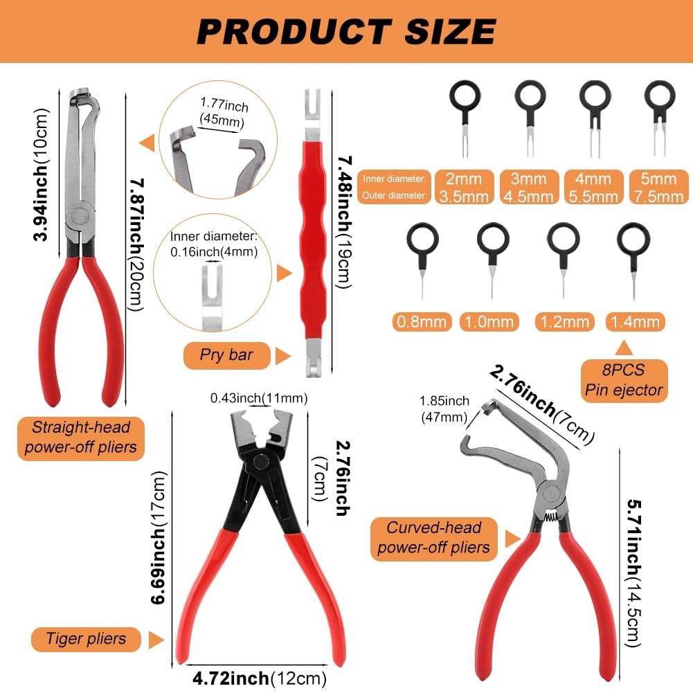Lixternum 4 Pieces Electrical Disconnect Pliers for Cars, Automotive Electric…