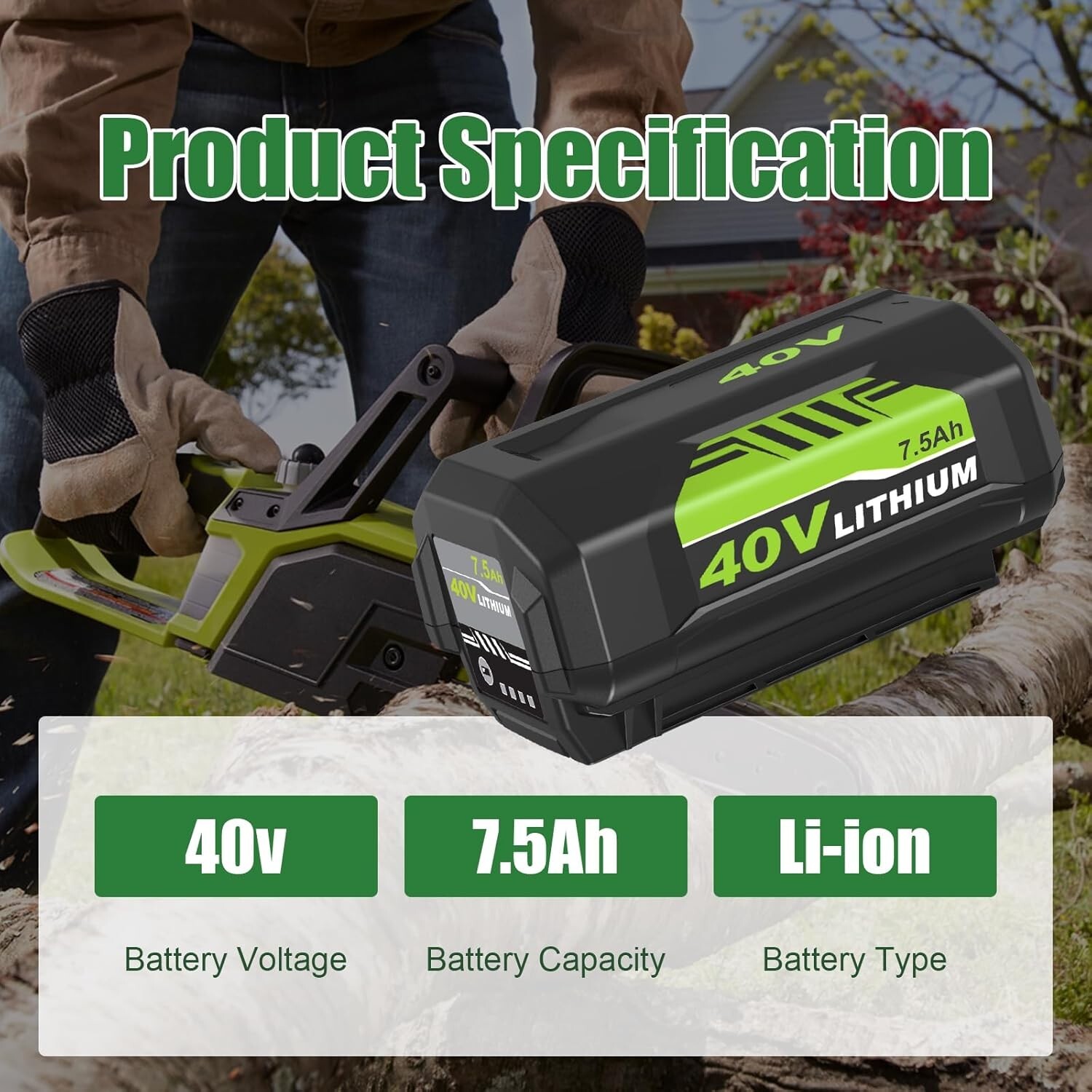 For Ryobi 40-Volt 7.5Ah High Capacity Lithium-Ion Battery OP40753 /Rapid Charger