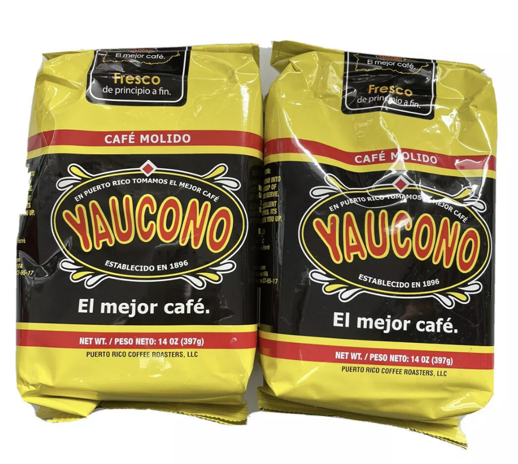 Yaucono Brand Coffee from Puerto Rico, 2 bags 14oz each