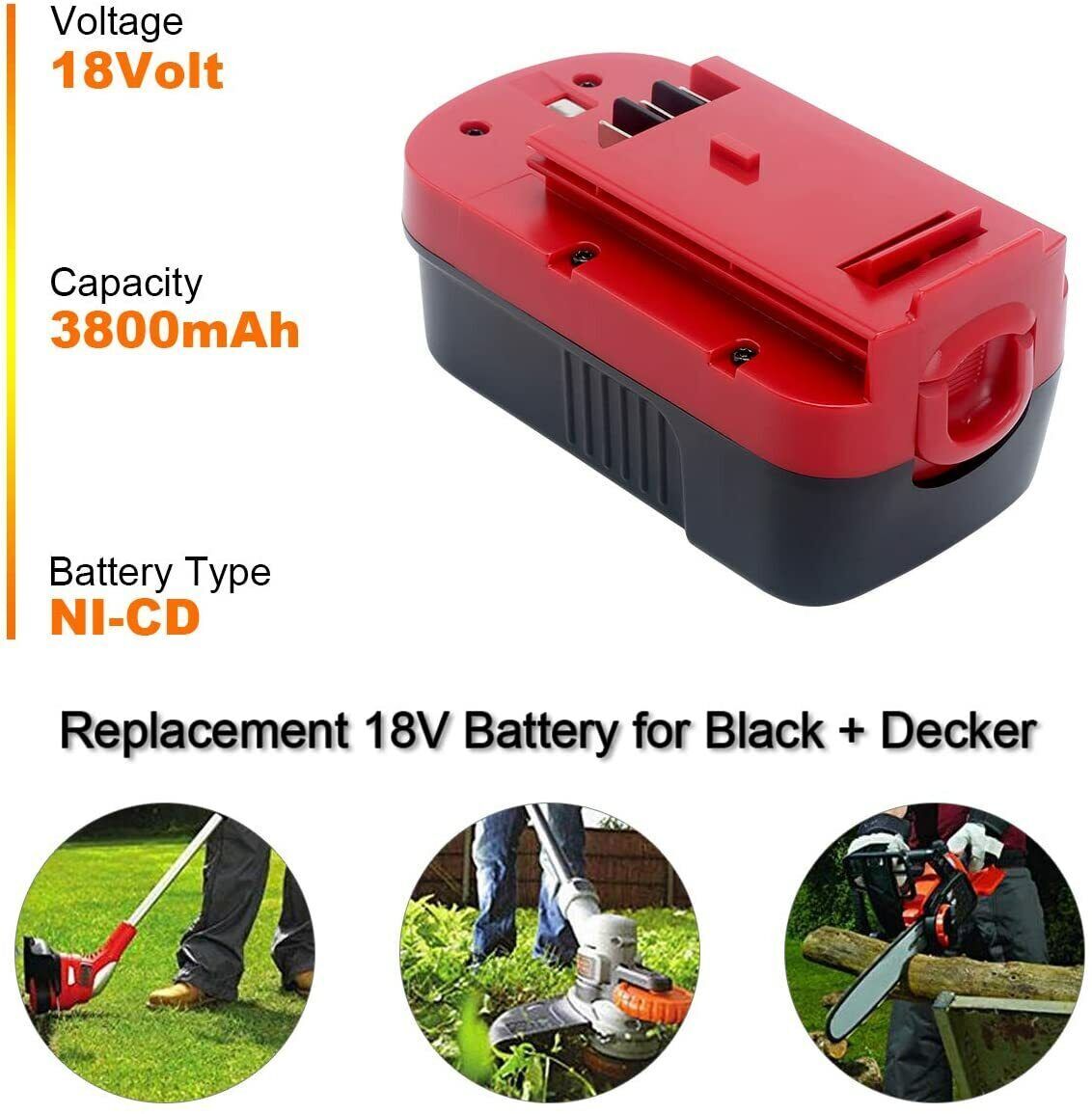 2X Battery for Black and Decker HPB18 18Volt HPB18-OPE /18V-24V Battery Charger