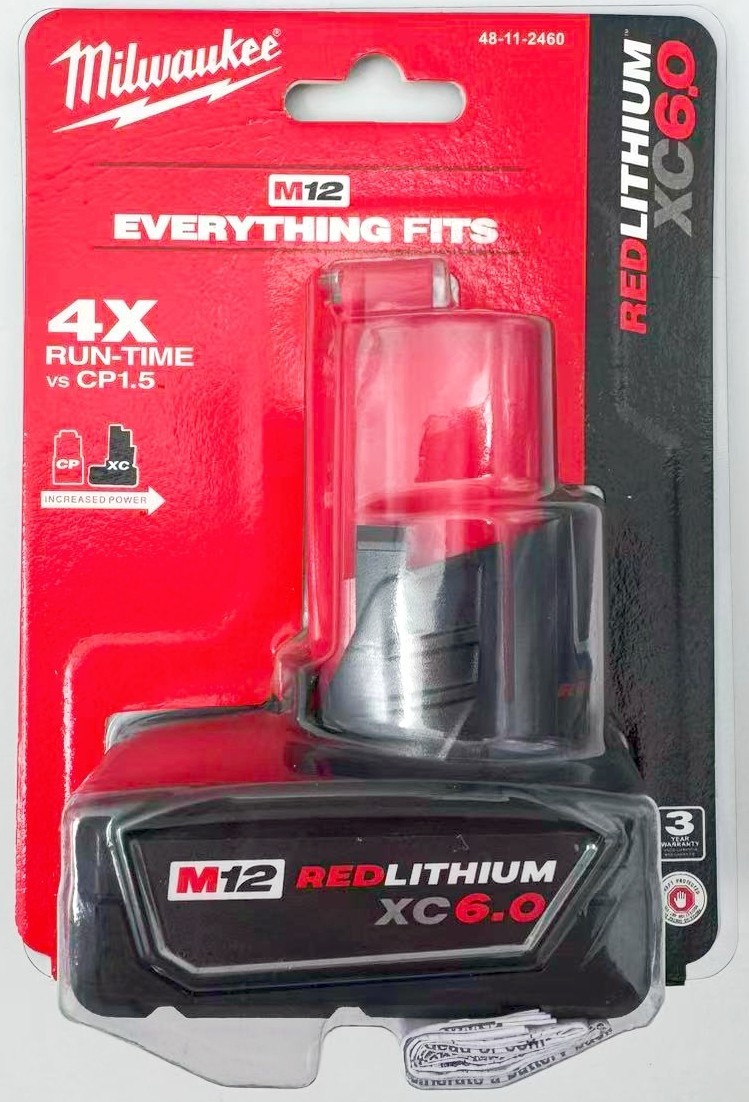 2 Pack M12 XC 6.0Ah 12V REDLITHIUM Extended Battery 48-11-2460 M12