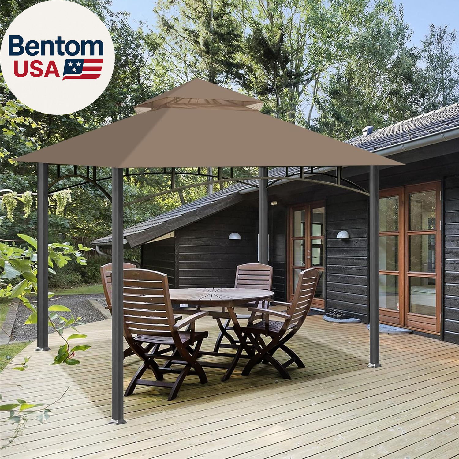 Replacement Canopy Top for Target Madaga Gazebo Model L-GZ136PST (Khaki)