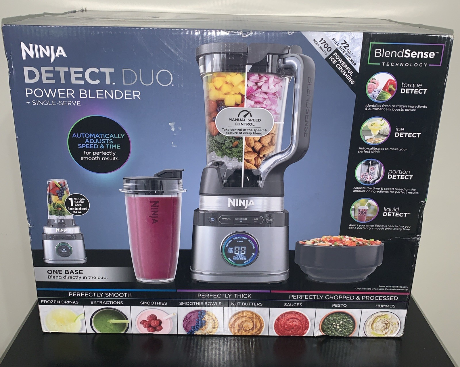 Ninja Detect Power Blender Duo TB300 – 1700W – New – BlendSense 72oz