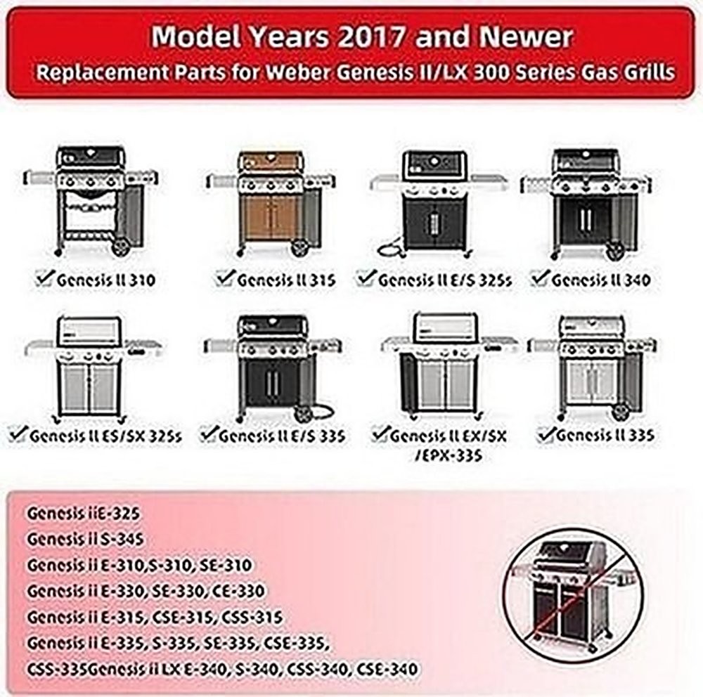 SettleDown Grill Grates 66032 Flavorizer Bars for Weber Genesis II Grill #R026