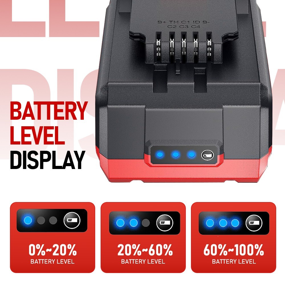 2 Pack 20V 5Ah Replacement Battery Lithium for Bauer Power Tool 1704C-B 2506C-B