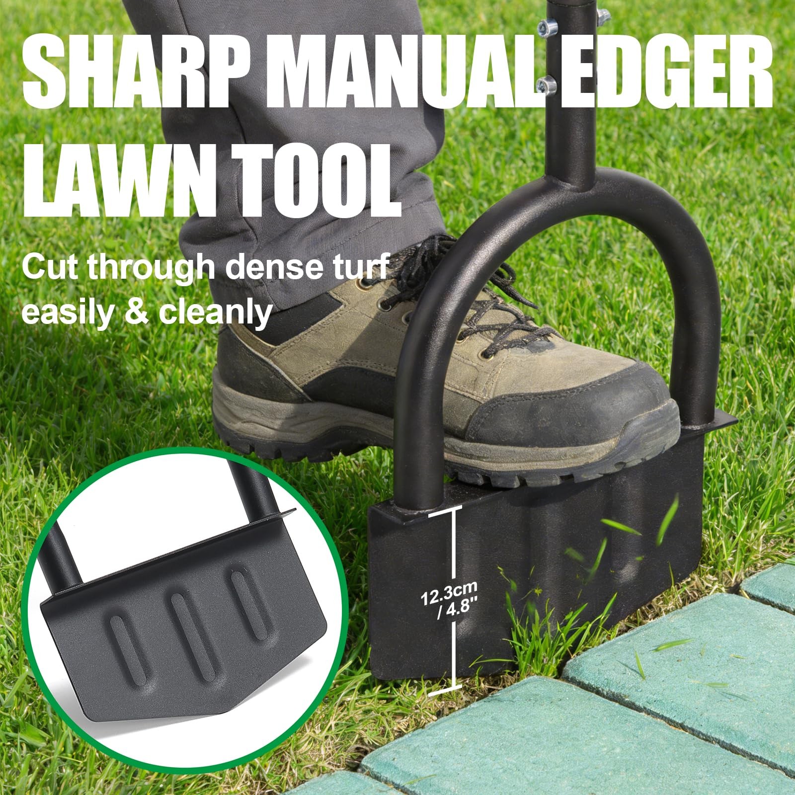 Edger Lawn Tool 41.8â€ Manual Lawn Edger with Ergonomic T-Grip & Wide Footpl…