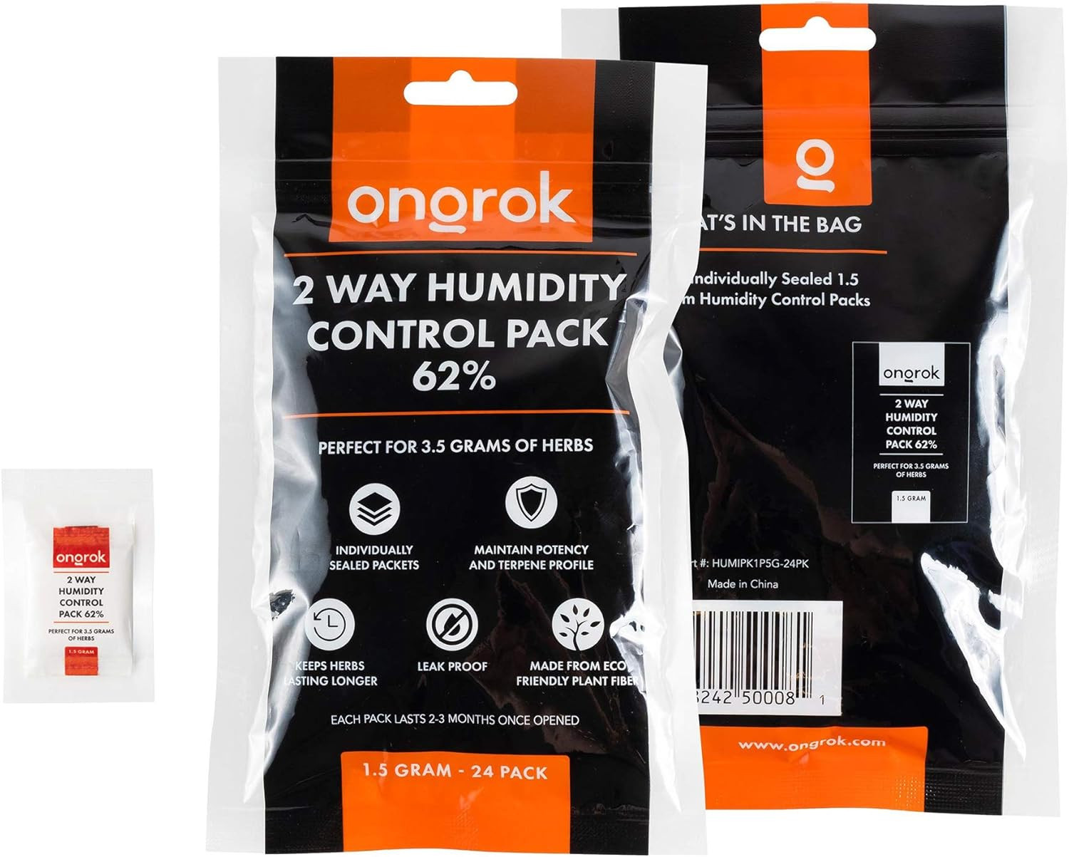 24 Pack 62% Humidity Control Packets 1.5g For Up To 1/8 oz Storage Jars