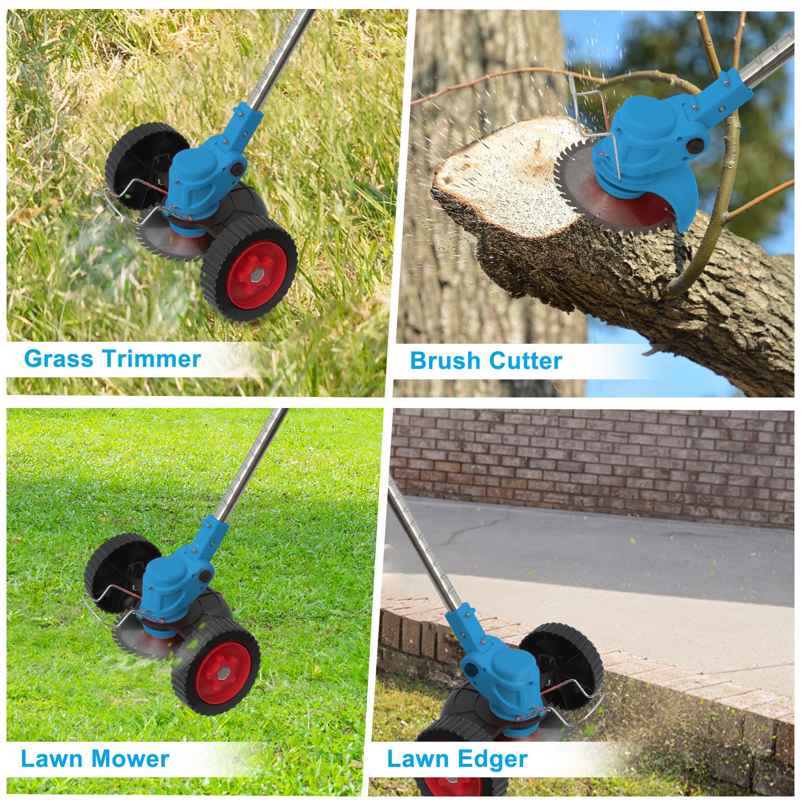 4.0Ah Cordless Weed Eater Electric Brush Cutter Lawn Edger Grass String Trimmer