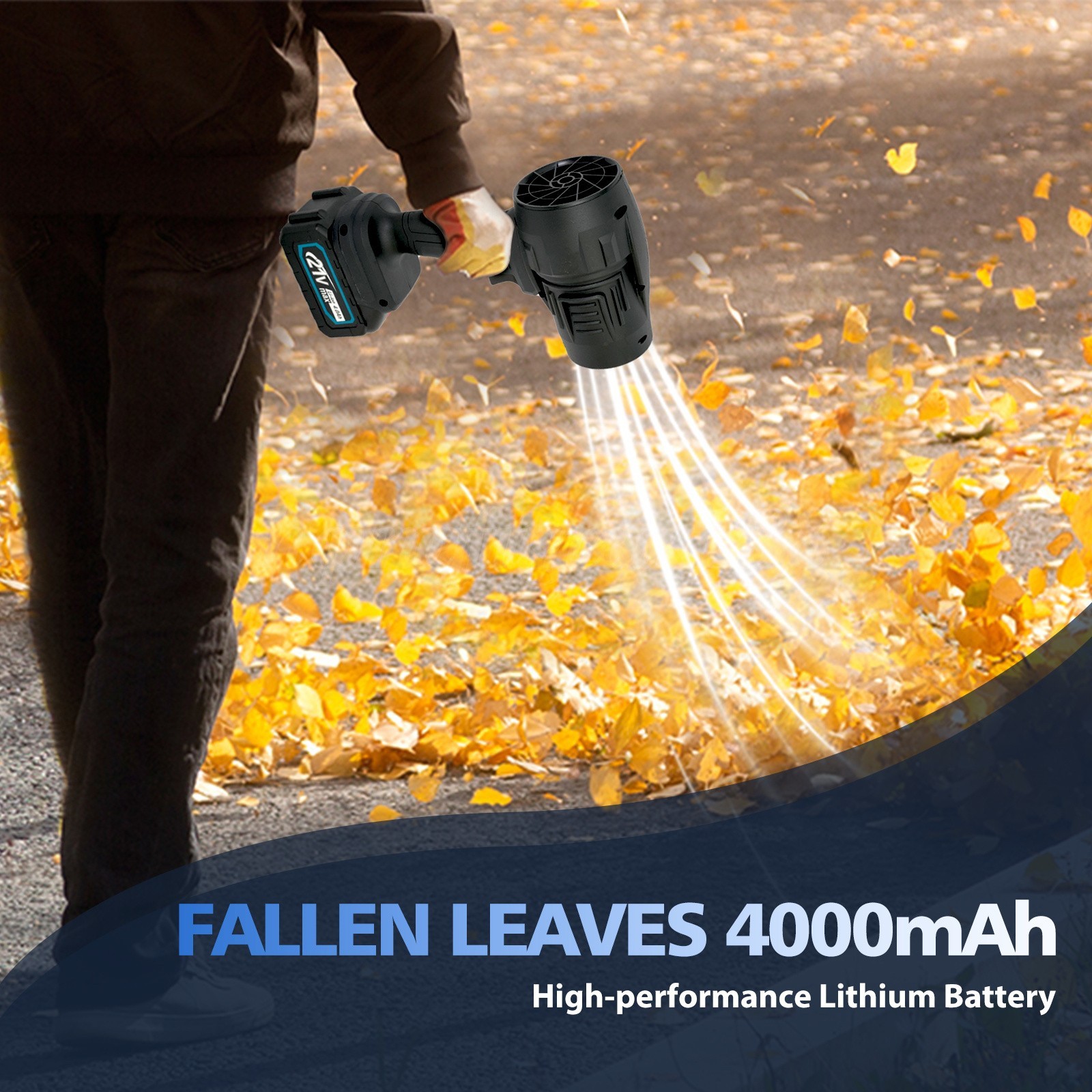 Electric Cordless Leaf Blower 80,000PM Handheld Leaf Blower 2X Battery & Charger