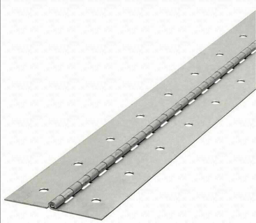 2″ x 72 Piano Hinge Steel Finish Continuous Full Surface Non-removable Pin NEW