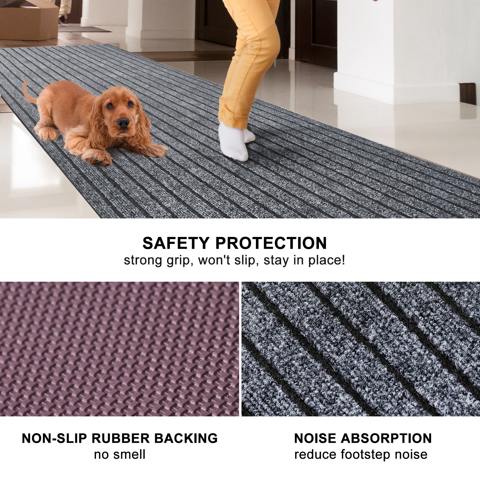 Runner Rug Hallway Non Slip Rubber Back Custom Size as Carpet Doormat Throw Rug