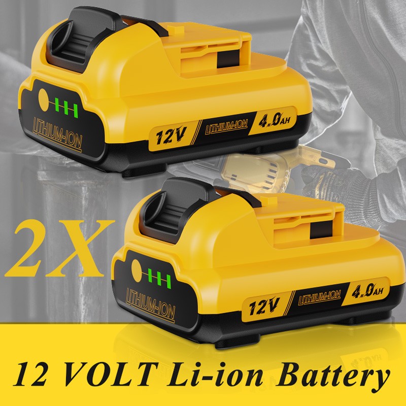 2Pack 12v 4.0Ah 12 Volt Max Lithium Battery For Dewalt DCB127-2 DCB120 DCB121 US